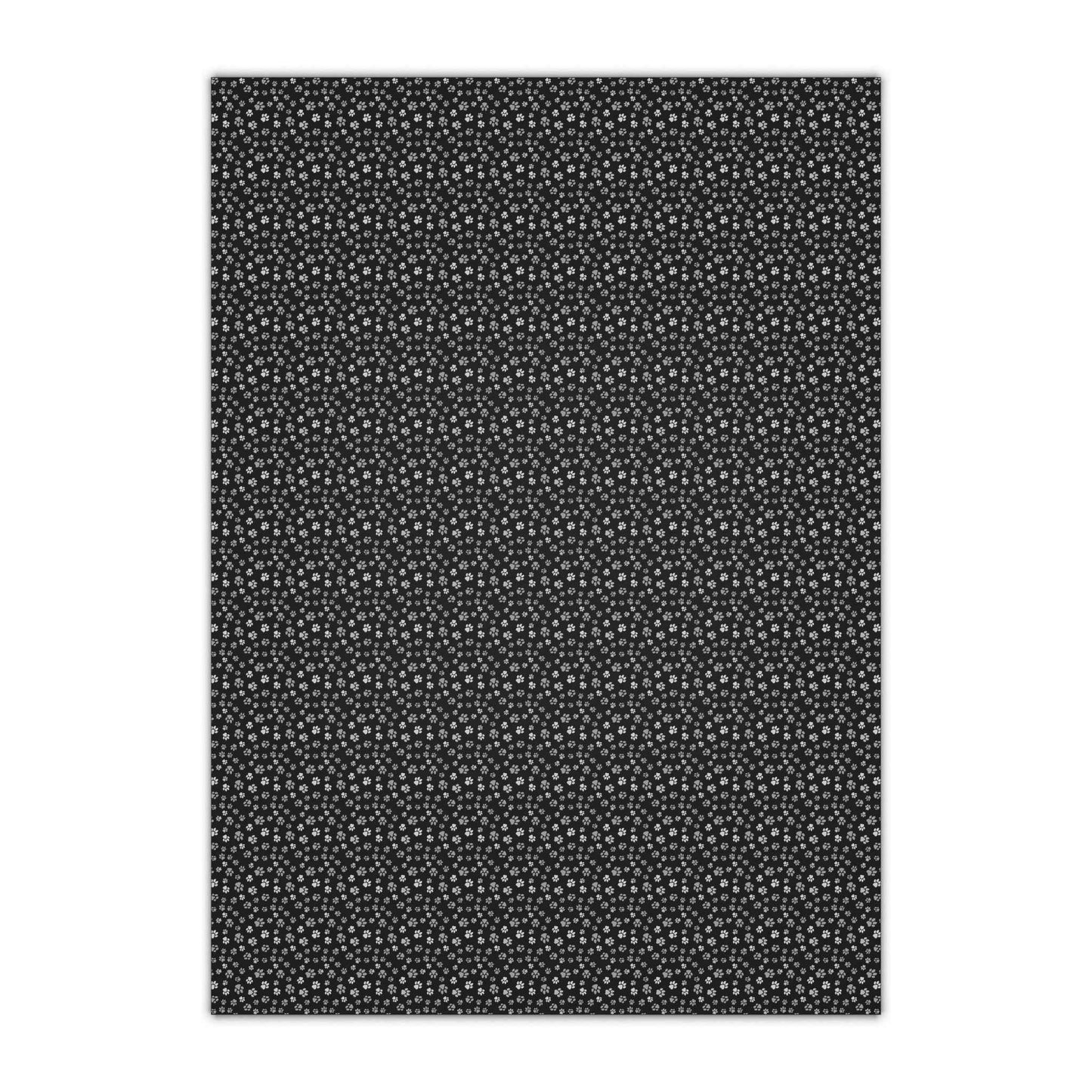 Black Paws Gift Wrapping Paper Sheets, 1pc