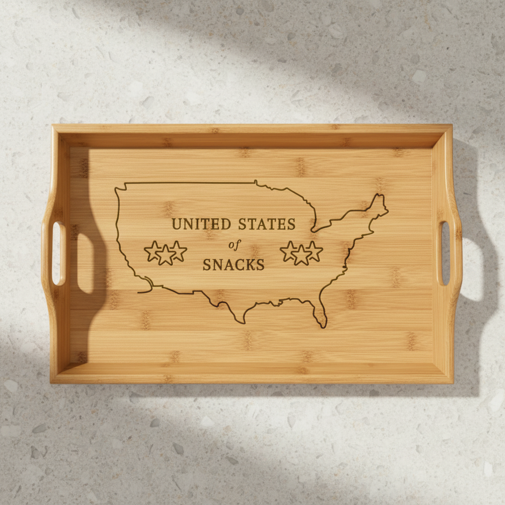 United States of Snacks Bamboo Serving Tray — Official Snack Territory Edition