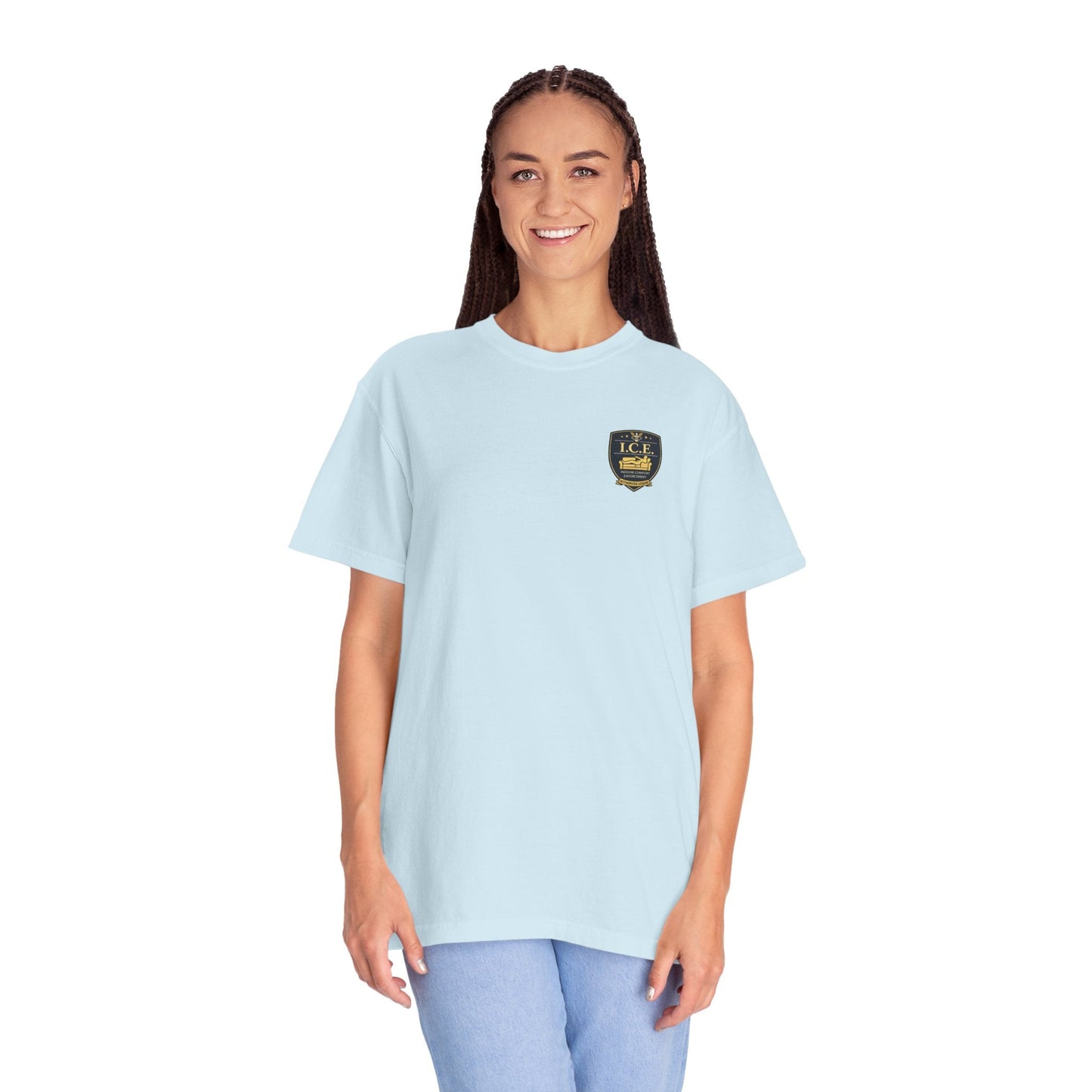 I.C.E. Badge T-Shirt | Institute of Cozy Excellence Parody Tee