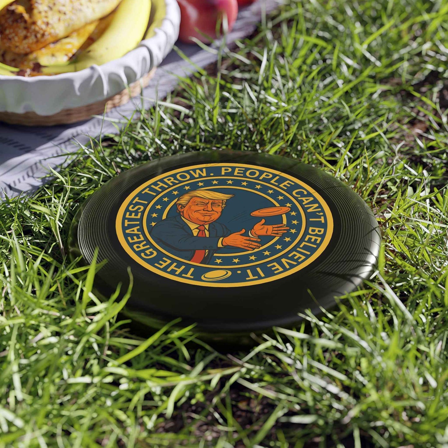 Political Parody Flying Disc – “The Greatest Throw. People Can’t Believe It.”