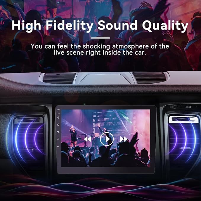 Haudio 10.1 Inch Carplay Screen for Car,8 cores Radio Screen with Wireless CarPlay and Android Auto,Car Stereo with Mirror Link,Double Din Autoradio with Backup Camera,FM,Aux Input Car Audio