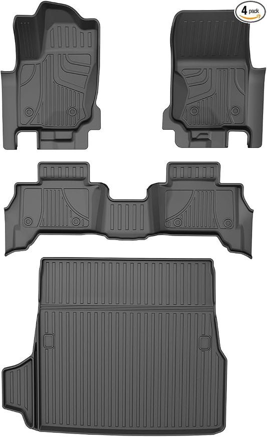 AOMSAZTO Floor Mats Compatible with 2025 2026 Toyota 4Runner (Not fit Hybrid), All Weather TPE Custom Fit Cargo Mat Floor Liner Set - Only 5 Seat (Floor Mats+Cargo Liner)
