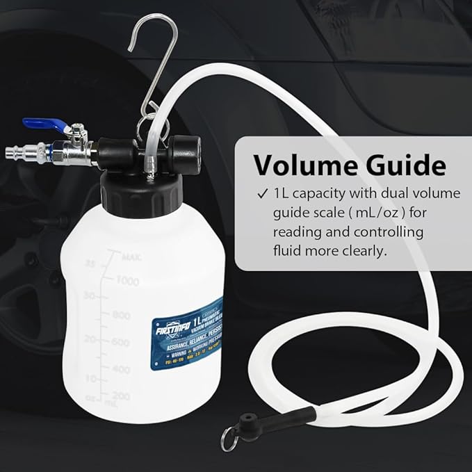 FIRSTINFO A11573US Patented Vacuum Brake Bleeder | Hands-Free Pneumatic Operation and Rugged Design