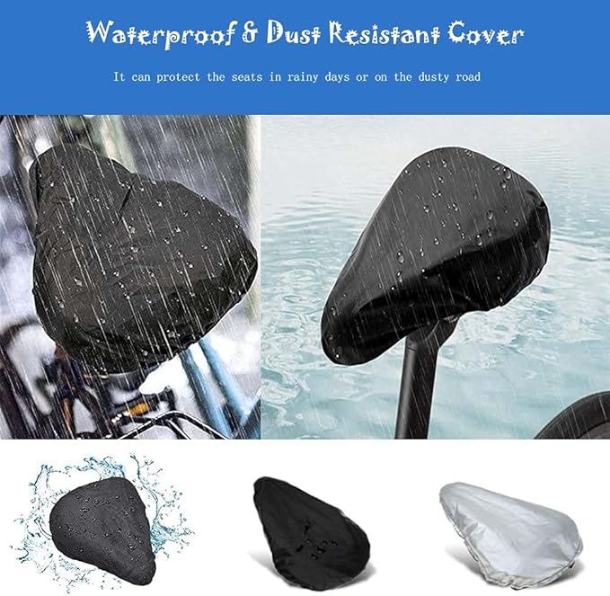 Kids Gel Bike Seat Cushion Cover for Boys & Girls, 9"x6" Breathable & Extra Soft Memory Foam Children Bicycle Saddle Pad with Water&Dust Resistant Cover