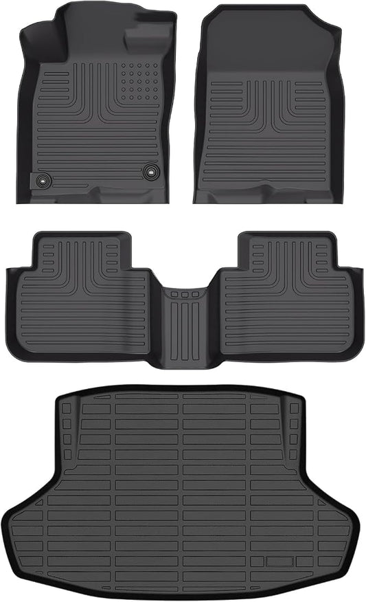 HAFIDI® Floor Mats & Cargo Liner Set Fit for 2022 2023 2024 2025 2026 Honda Civic Sedan Only (Civic Sedan Only, Not for Hatchback) All Weather TPE Car Full Set Floor Liners Custom Accessories - Black