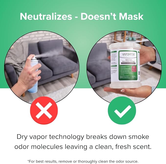Vaportek Heavy Duty Smoke Odor Neutralizer HDSA 2.0, 1-Pack Smoke Odor Eliminator for Home, Odor Eliminator & Odor Absorber for Smoke Smell Removal up to 20,000 Cu Ft, Smoke Odor Solution