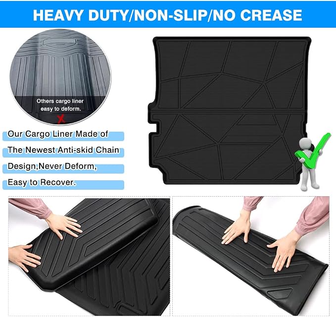 KUST Trunk Cargo Mat for Land Rover Discovery 4 LR4 2010-2016 (5/7 Seats) Rubber Rear Cover Cargo Liner Discoery 4 Accessories High Edge