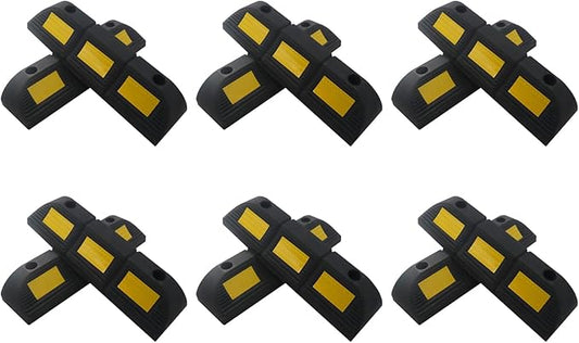 Vacallity 12 Pcs 3.5"H Heavy Duty Rubber Wheel Stops Parking Stopper for Garage Parking Aid Durable High-Visibility Tire Blocks Parking Aid Gadgets Tire Stops for Cars Trucks RV with Bolt Installation