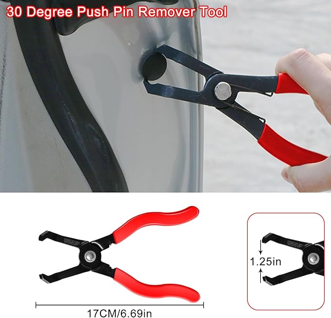 WISEUP 8-Piece Fuel Line Disconnect Tool Set – Fuel Line/Hose Clamp/Removal Pliers, Electrical Disconnect/Push Pin Tools, Relay Puller, Panel Clip Remover & Filter Caliper