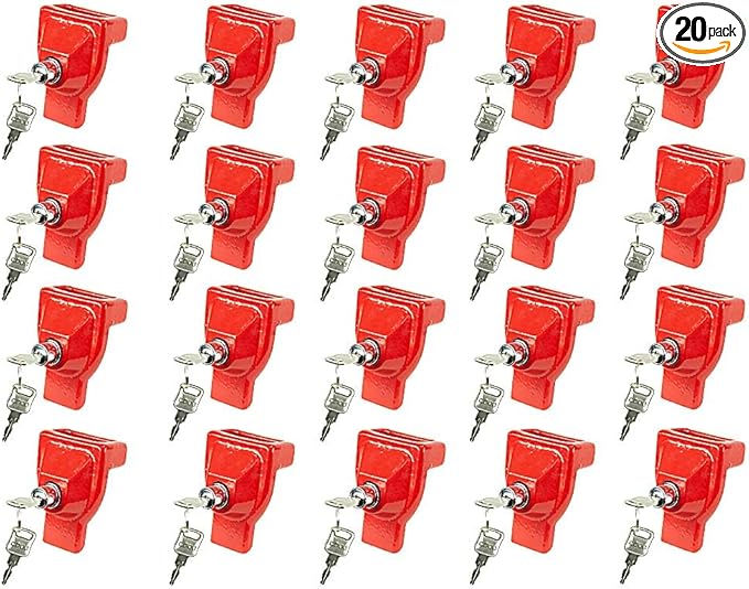 Mytee Products 20 Pack Glad Hand Lock Without Keyed Alike for Air Brake Security, Cast Iron Trailer Emergency Brake Lock for Semi Trucks, Tractor Trailers & Commercial Vehicle Security