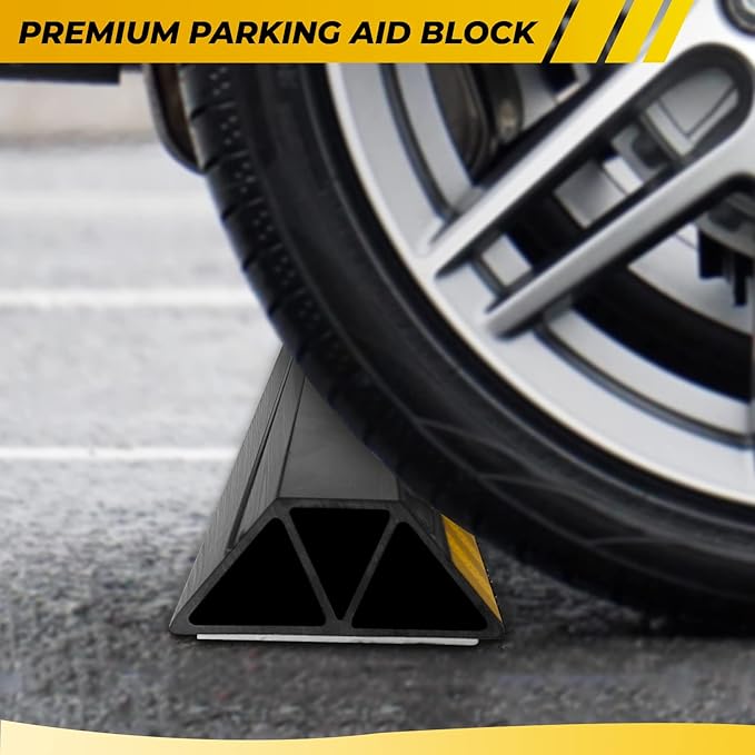HOXWELL (New Updated) 16" 2 Pcs Heavy Duty Parking Aid for Garage Walls, Parking Gadgets Protects Car, Parking Stopper Easy to Install 2 Packs, 16" L x 3.7" W x 1.8" H