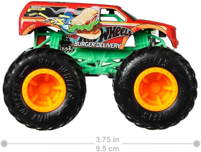 Hot Wheels Monster Trucks 4-Pack, Set of 4 1:64 Scale Toy Vehicles with Giant Wheels (Styles May Vary)