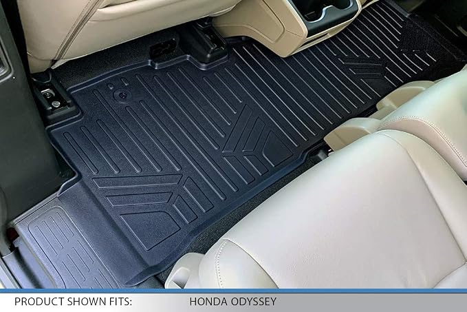 SMARTLINER Custom Fit Floor Mats 3 Row Liner Set Compatible with 2018-2025 Honda Odyssey