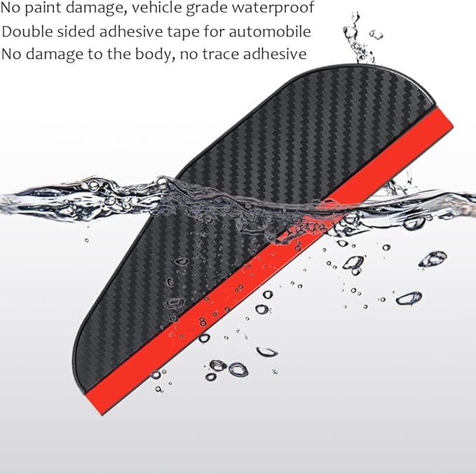 Pincuttee Mirror Rain Visor Eyebrow, Side Mirror Rain Guards, Covers for Car Uniservial Fit 2 Pack
