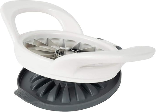 PrepWorks by Progressive Dishwasher Safe 16-Slice Thin Apple Slicer and Corer with Attached Safety Cover (White)