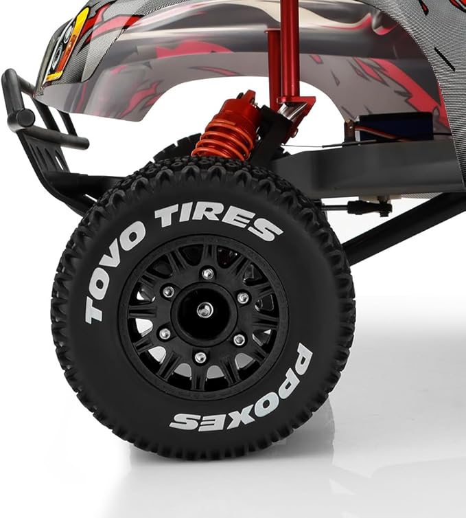 GLOBACT 12mm/14mm Hex RC Wheels and Tires 1/10 RC Truck Tires for Arrma Senton Fury Slash Axial Losi Redcat Rc4wd Hex Detachable Replacement (Black 4PCS)