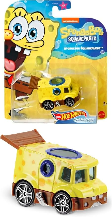 Underwater Wheels Spongebob Character Squarepants 6-Pack Car Bundle + Spongebob Yellow Bubble Van / Patrick Star / Squidward / Mr. Krabs / Plankton / Sandy Cheeks Racer Die-Cast 6 Items Bundle