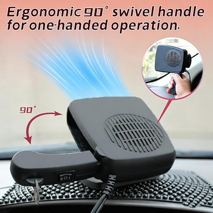 Car Fan and Heater 2 in 1, 200W 12V Air Conditioners for Car,Portable Fan for Vehicle Rotatable Defroster Demister Cooling Fans for SUV,RV