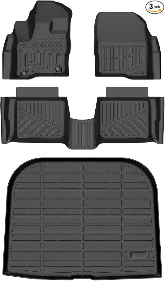 HAFIDI® Floor Mats & Cargo Liner Set Fit for Ford Taurus 2010-2019 All Weather TPE Anti-Slip Car Full Set Floor Liners Custom Accessories - Black