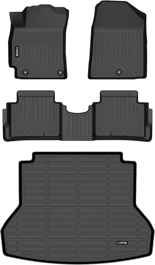 HAFIDI® Floor Mats & Cargo Liner Set Fit for 2017-2020 Hyundai Elantra (No GT Models) All Weather TPE Anti-Slip Car Full Set Floor Liners Custom Accessories - Black