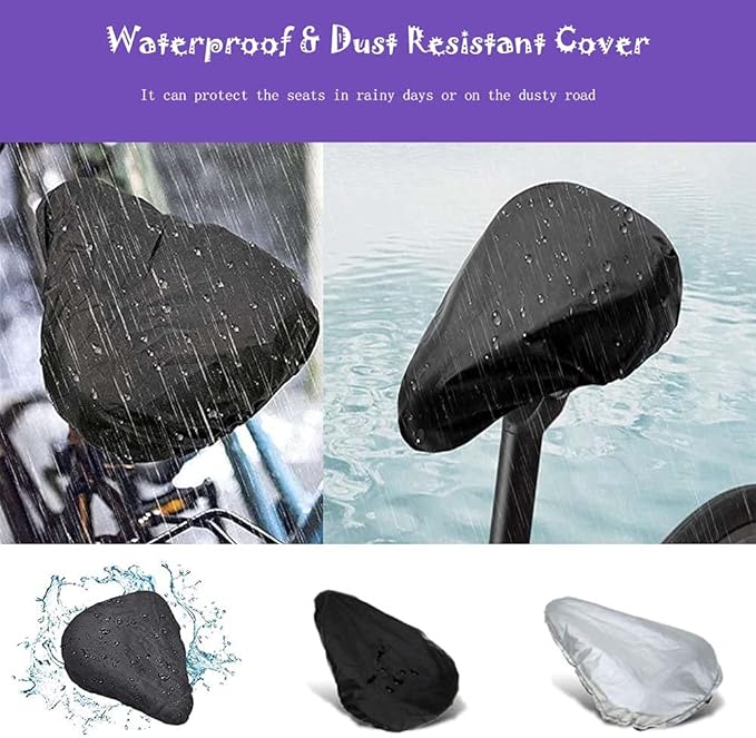 Kids Gel Bike Seat Cushion Cover for Boys & Girls, 9"x6" Breathable & Extra Soft Memory Foam Children Bicycle Saddle Pad with Water&Dust Resistant Cover