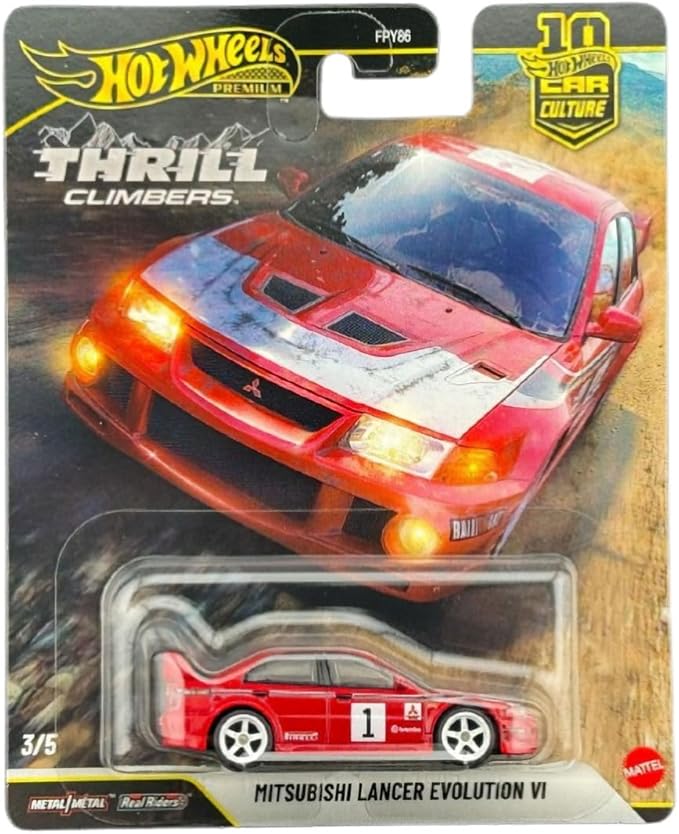 Hot Wheels Premium Thrill Climbers 5-Car Set, Car Culture, Die-Cast 1:64 Scale Rally Cars Bundle FPY86-961Q