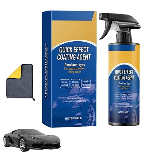 3-in-1 Quick Car Coating Spray,Water Repellent Polish & Protectant for Vehicle Paint,Glass,Wheels - Fast-Acting Hydrophobic Sealant Spray (1PCS)