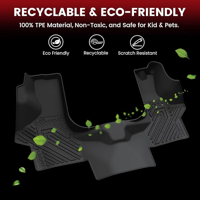 LASFIT Floor Mats for Chevrolet Chevy Express/GMC Savana 1500/2500/3500 2000-2026, All Weather TPE Custom Fit Floor Mats for Cars, Front Row Floor Liners for Express Accessories, 1 PCS