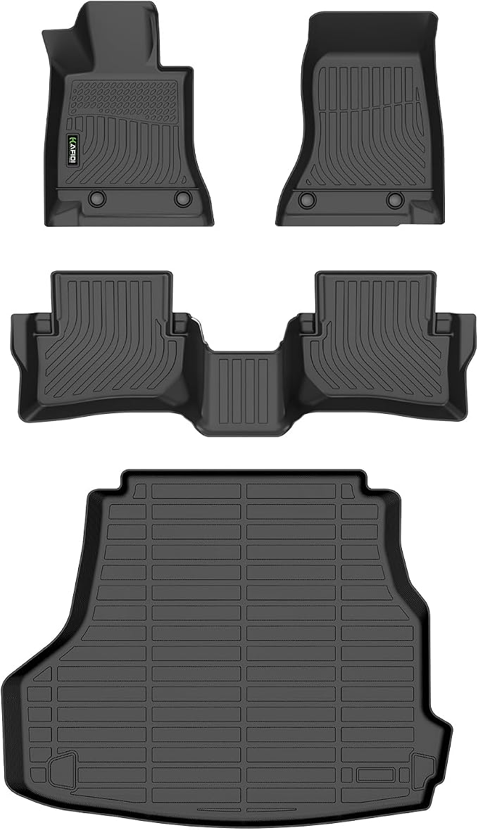 HAFIDI® Floor Mats & Cargo Liner for Mercedes Benz C-Class 2022-2025 2026 | C300/C43 AMG/C63 AMG S E (Fit Sedan Only),All Weather Protection TPE Floor Liners Custom C Class Accessories - Black