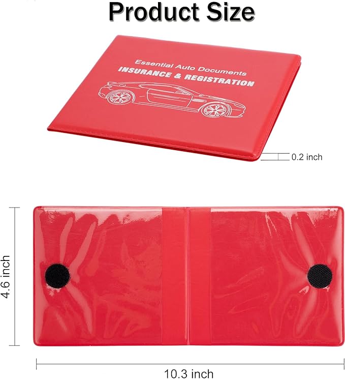 UYYE Car Registration and Insurance Card Holder, Vehicle Glove Box Car Organizer, Interior Car Accessories for Documents, Cards, License - 2 Pack