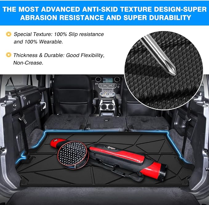 KUST Trunk Cargo Mat for Land Rover Discovery 4 LR4 2010-2016 (5/7 Seats) Rubber Rear Cover Cargo Liner Discoery 4 Accessories High Edge