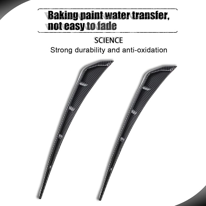Miytsya 2 PCS Car Fender Side Vents, ABS Carbon Fiber Spoiler, Fender Decorative Stickers, Air Flow Intake Hole Grille Auto Exterior Accessories Universal (Carbon Fiber Black)
