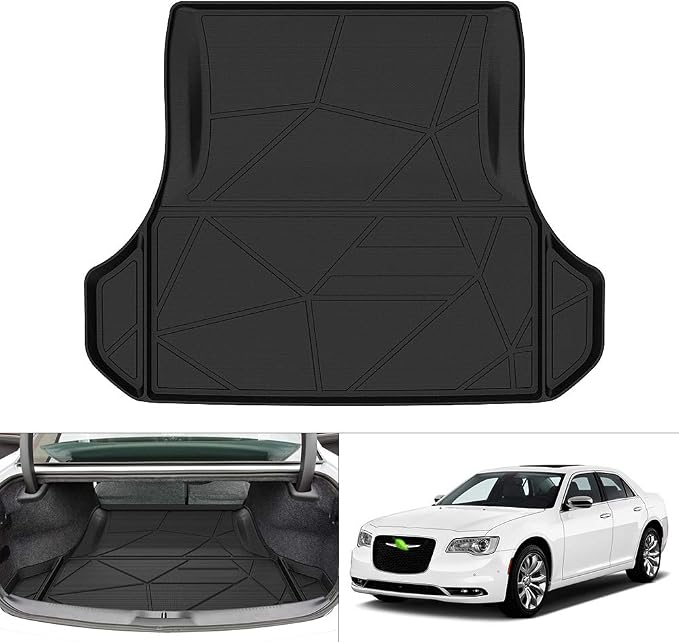 KUST Trunk Cargo Mat for 2011-2023 Dodge Charger & Chrysler 300, TPE Rubber Cargo Liner Rear Trunk Accessories All Weather Protection Raised Edge