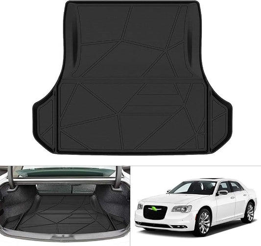 KUST Trunk Cargo Mat for 2011-2023 Dodge Charger & Chrysler 300, TPE Rubber Cargo Liner Rear Trunk Accessories All Weather Protection Raised Edge