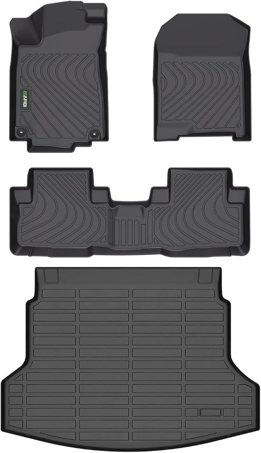 HAFIDI® Floor Mats & Cargo Liner Set Fit for 2012-2016 Honda CRV Touring All Weather Protection TPE Anti-Slip Automotive Full Set Floor Liners Custom Accessories - Black