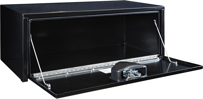Buyers Products 1703305 Black Steel Underbody Truck Tool Box – 14 x 16 x 36 Inch - Truck Bed & Underbelly RV Storage Box, Locking T-Latch, Weather-Resistant, Heavy-Duty Flatbed Job Box, Made in USA