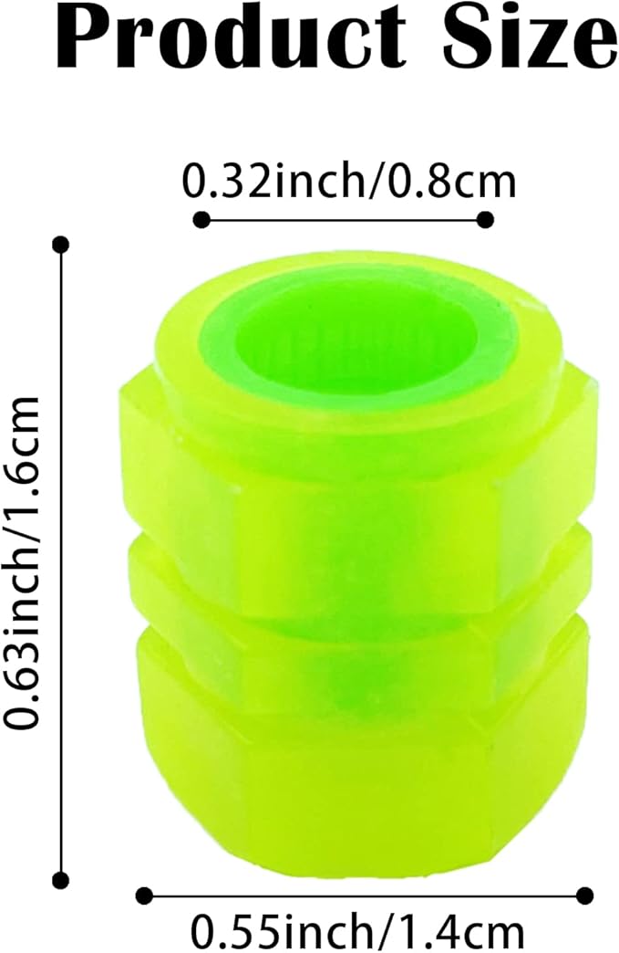 8PCS Car Tire Valve Stem Caps, Universal Noctilucent Waterproof Car Wheel Tire Caps, Suitable for Air Valve Caps for Cars, Motorcycles, Bicycles (Yellow)