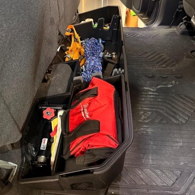 WHALEMOTOR Underseat Storage Compatible with 2020-2026 Chevy Silverado/GMC Sierra 1500(Inclu. 2019 New Gen)&2500 3500 HD Crew&Double Cab, Upgraded Rear Under Seat Organizer Cargo Box