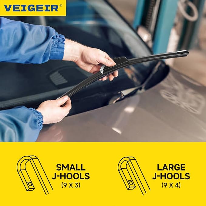 3 Pack Windshield Wiper Blades Compatible with Kia Telluride 2020 2021 2022 2023 2024 2025 Original Factory Quality Front Rear Wipers Blade Set for My Car - 26" 18" 13"