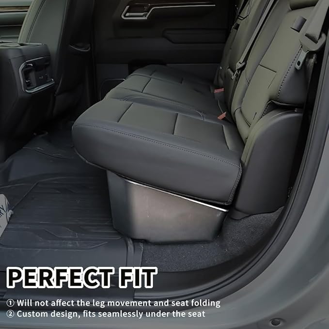 MAXDOM Under Seat Storage Organizer Box for (2019-2026) Chevy Silverado 1500 / GMC Sierra 1500 (2020-2026) 2500HD 3500HD | Double & Crew Cab Rear Underseat