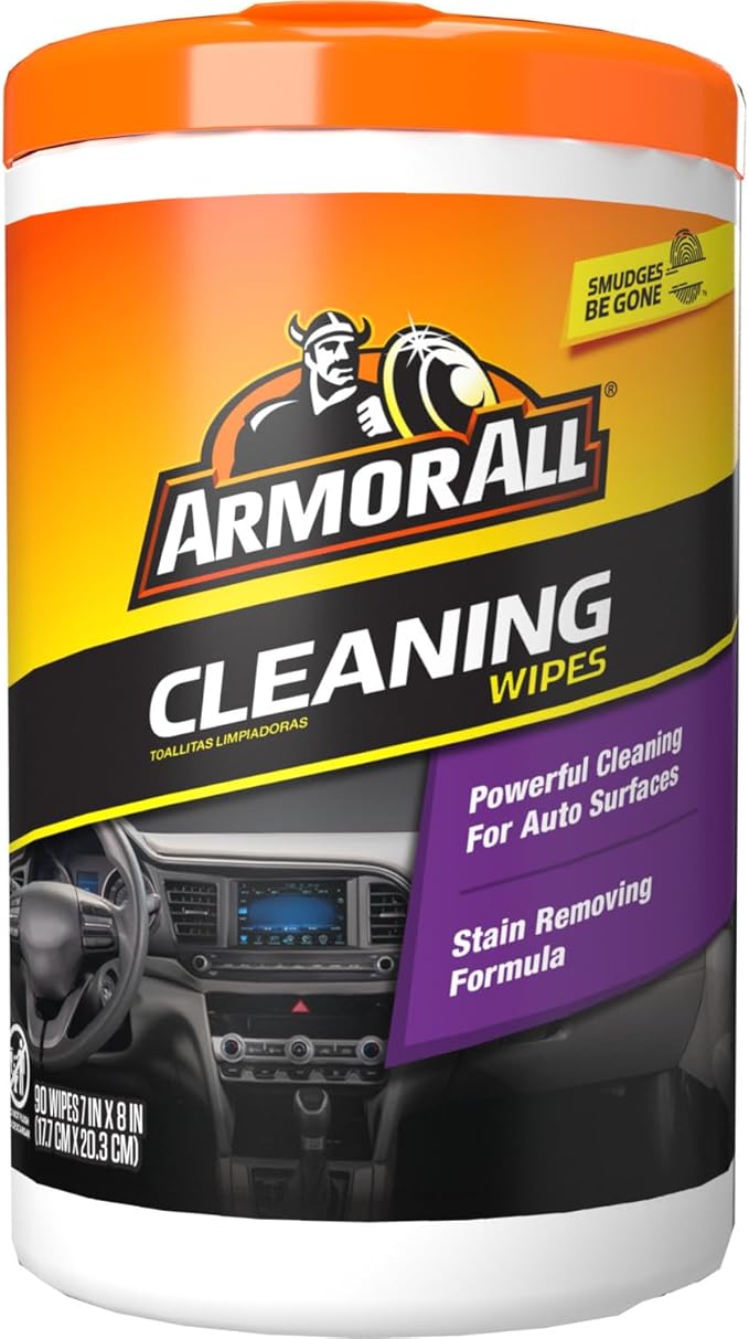 Armor All® Car Cleaning Wipes - 90 Count, Safely Cleans Interior Surfaces, Removes Tough Dirt, Matte Finish, Disposable and Convenient