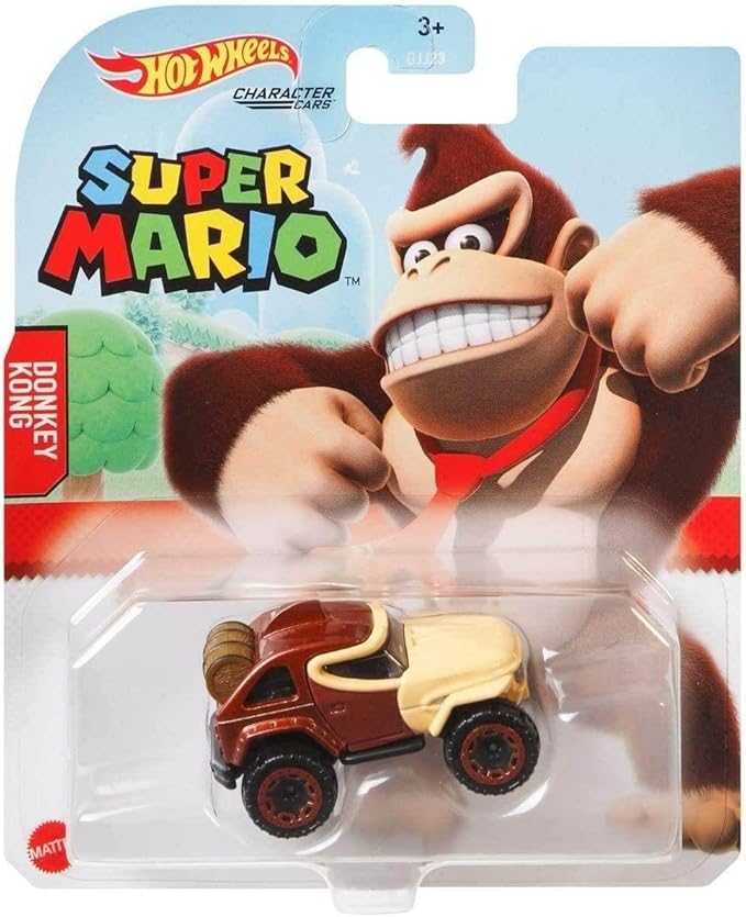 Hot Wheels Super Mario Character Cars – Complete Bundle of 6 (GJJ23‑956G) | Includes Mario, Luigi, Princess Daisy, Blue Yoshi, Donkey Kong & Bullet Bill | 1:64 Scale Die-Cast Vehicles – Mattel Ages 3+