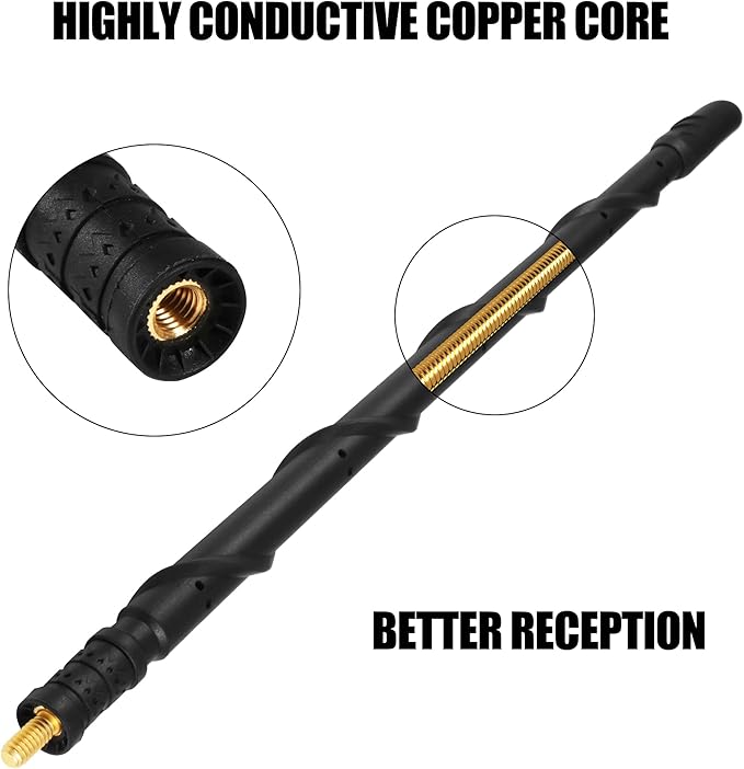 KSaAuto Antenna for 2009-2026 Ford F150, 2017-2026 F250 F350, Ford F-150 Truck Short Antenna 13 Inch, F 150 Car Radio FM AM Reception, Black, KF-2