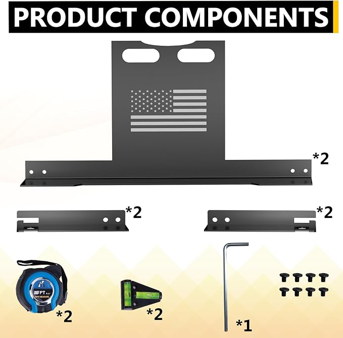 Wheel Alignment Tool Heavy Duty Toe Alignment Plates, No Caliper Removal Needed, Automotive Alignment Tools with Imperial Tape Measures, Compatible with Most Cars, Trucks, and SUVs