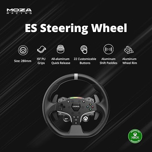 MOZA R3 Racing Wheel and Pedals Bundle for Xbox & PC,3.9Nm DD Servo Motor With Aviation-Grade Aluminum Construction,Durable ISF PU Grips 11-inch Racing Wheel,SR-P Lite Dual Pedals