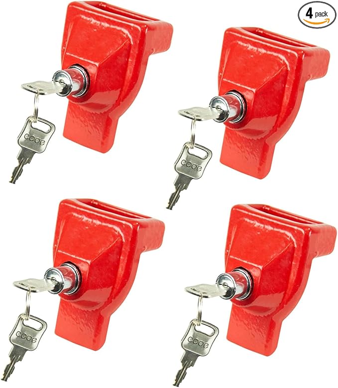 Mytee Products 4 Pack Glad Hand Lock Without Keyed Alike for Air Brake Security, Cast Iron Trailer Emergency Brake Lock for Semi Trucks, Tractor Trailers & Commercial Vehicle Security