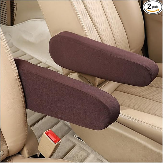 AUCELI 2 Pcs Car Front Seat Armrest Covers, Cloth Fabric Armrest Protectors, Direct Replacement Center Console Lid Armrest Cover Skin, Universal Accessories for Car, SUV, Truck and Van