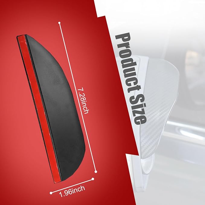 Pincuttee 2PC Side Mirror Visor Rain Guards,Car Rear View Mirror Rain Cover,Silicone Rain Shield,Mirror Cover Rubber Visor Guard(Solid-Black,2Pack)