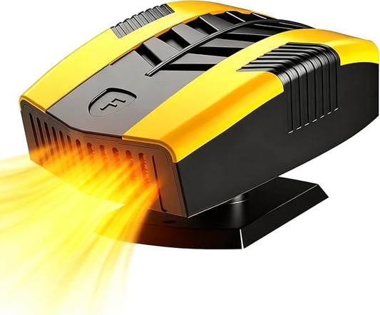 2026 Portable Car Heaters for Vehicle, Car Heater That Plugs Into Cigarette Lighte, Portable Heater for Car, 2 in 1 Fast Heating & Cooling 360° Rotatable Car Defroster Windshield Heater Yellow