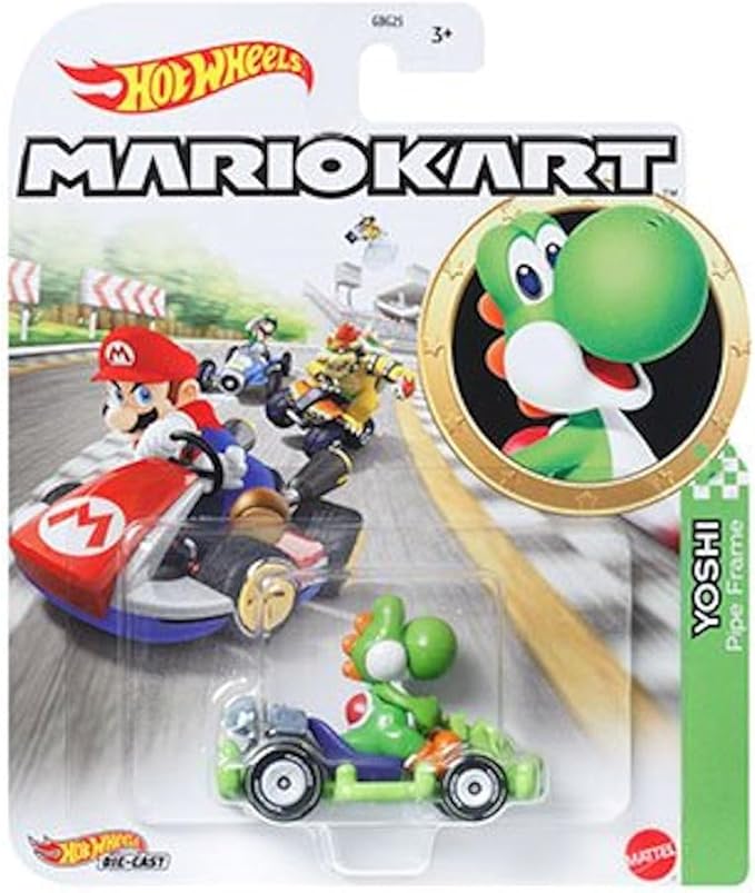 Hot Wheels Mario Kart Die-Cast Character Cars Collection, Bundle of 8, Nintendo Gaming Vehicles GBG25-957M